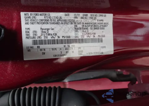 2013 Ford Focus Se from USA, damaged, VIN 1FADP3F26DL216467